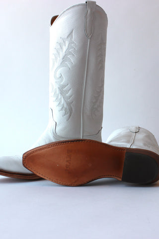 Women's Snip Toe in White Tumbled