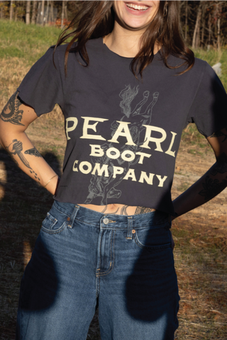 Pearl Boot Logo Shirt - Worn Blue